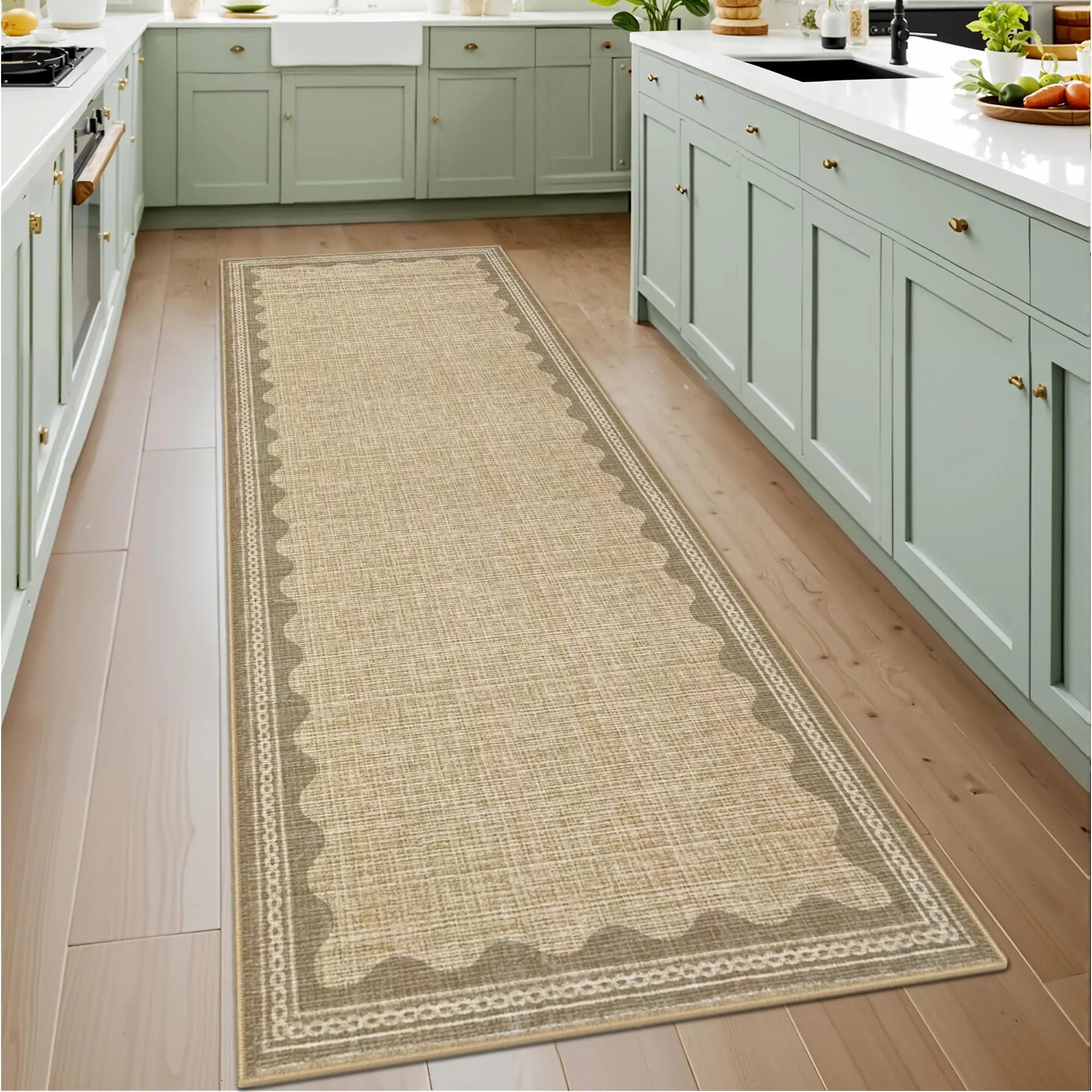 Tapis de cuisine rose
