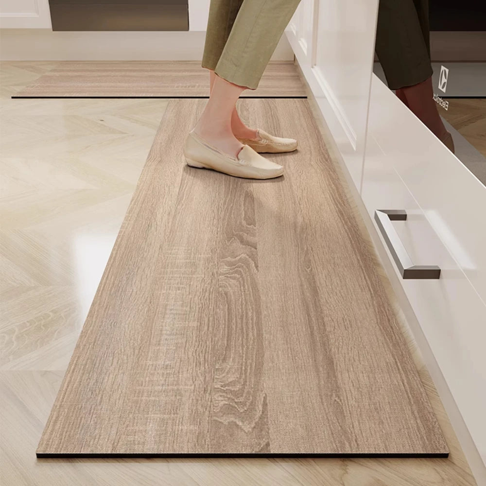 tapis de cuisine couleur bois
