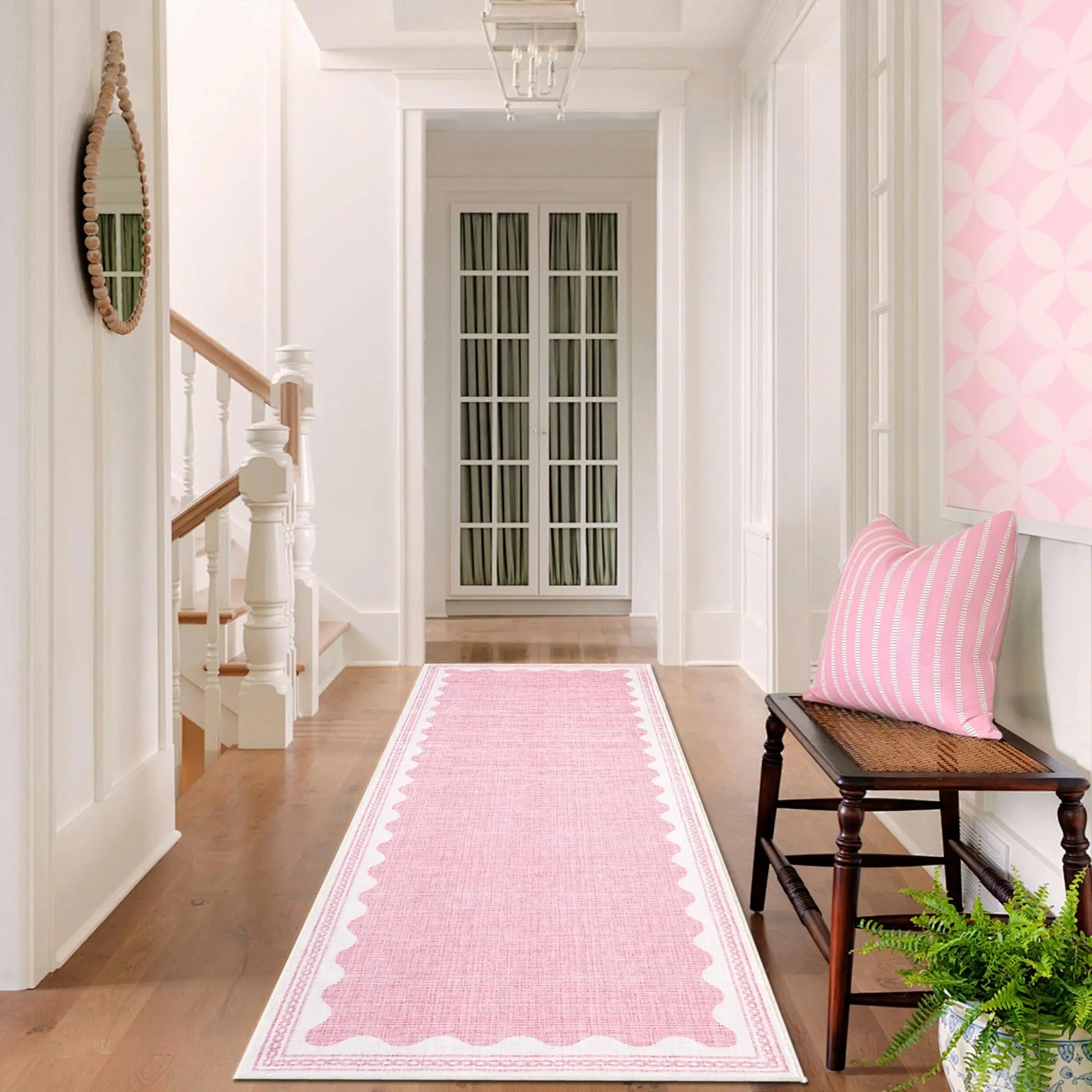 Tapis de cuisine rose