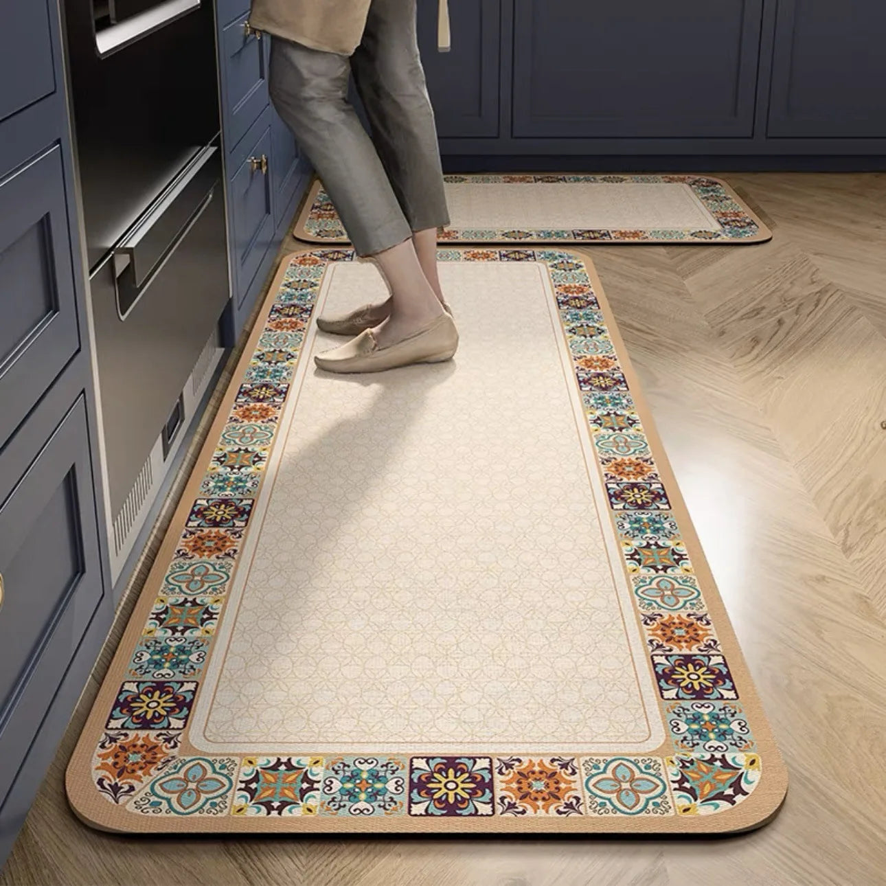 Tapis de cuisine carreaux de ciment