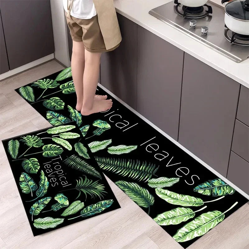 Petit tapis de cuisine vert foncé
