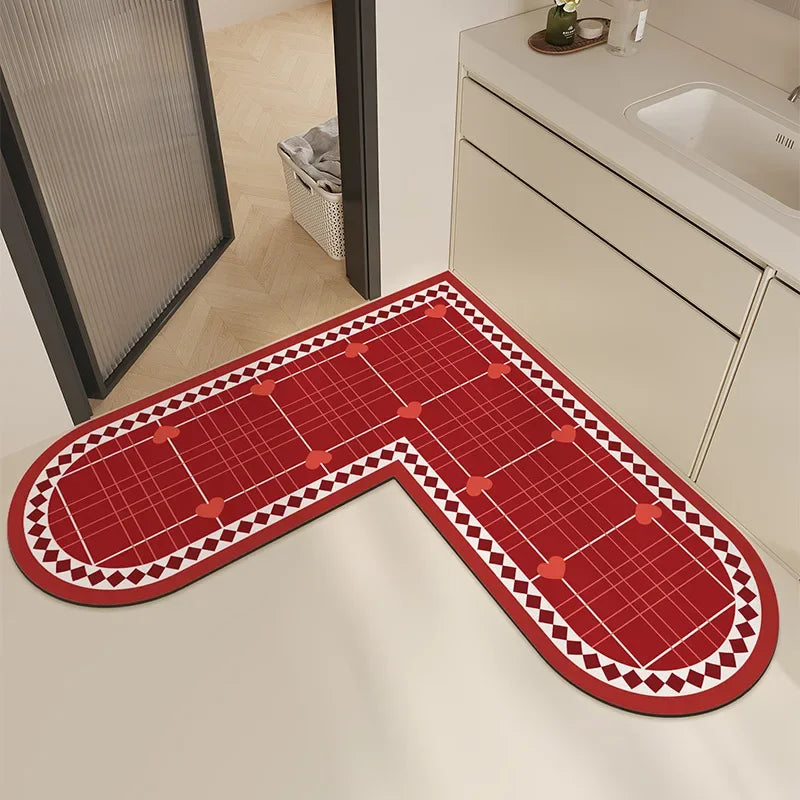 Tapis de cuisine rouge design