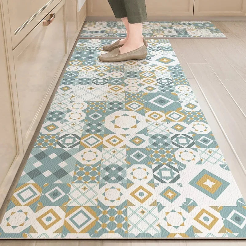 Tapis carreaux de ciment cuisine beige