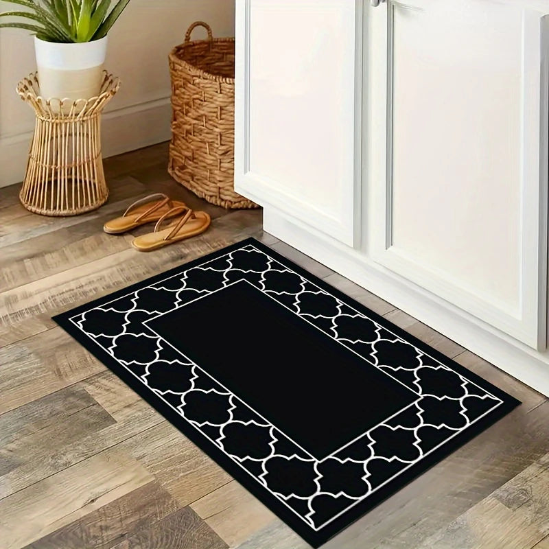 Tapis de cuisine noir et blanc