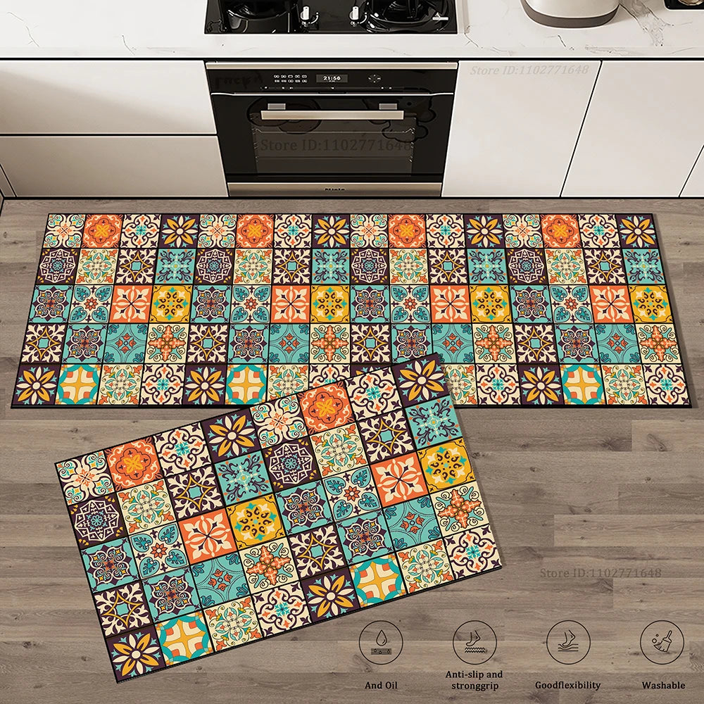 tapis de cuisine orange
