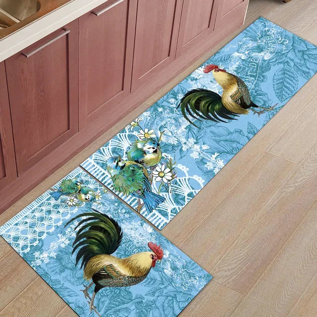 tapis de cuisine 140 avec coqs