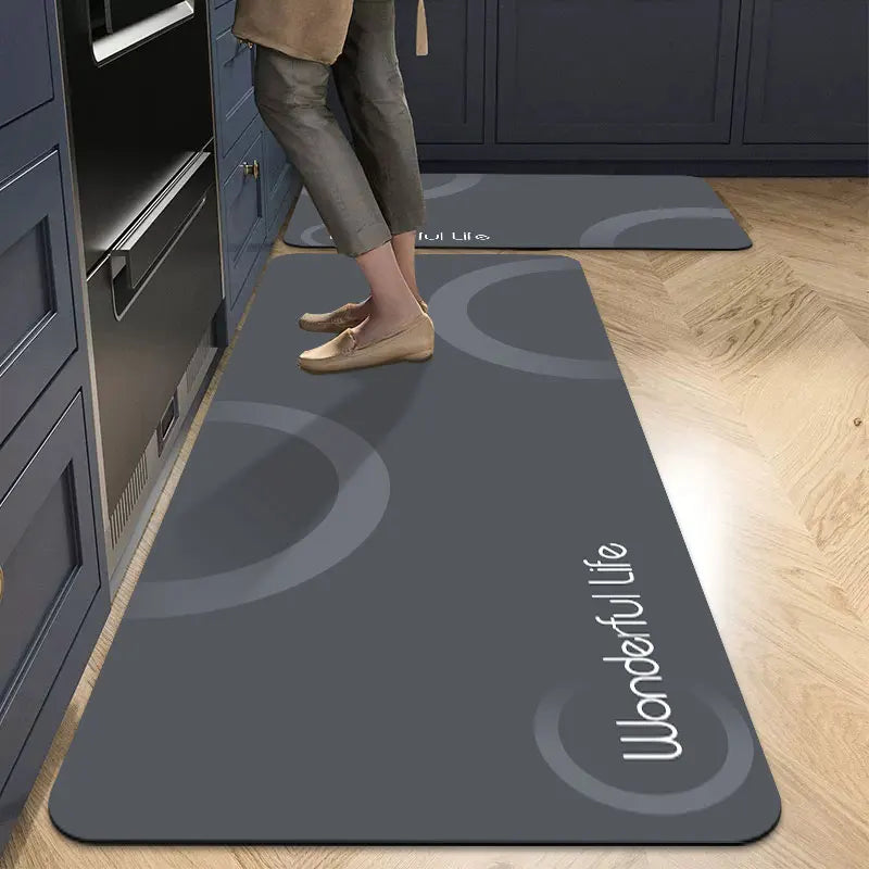Tapis de cuisine gris