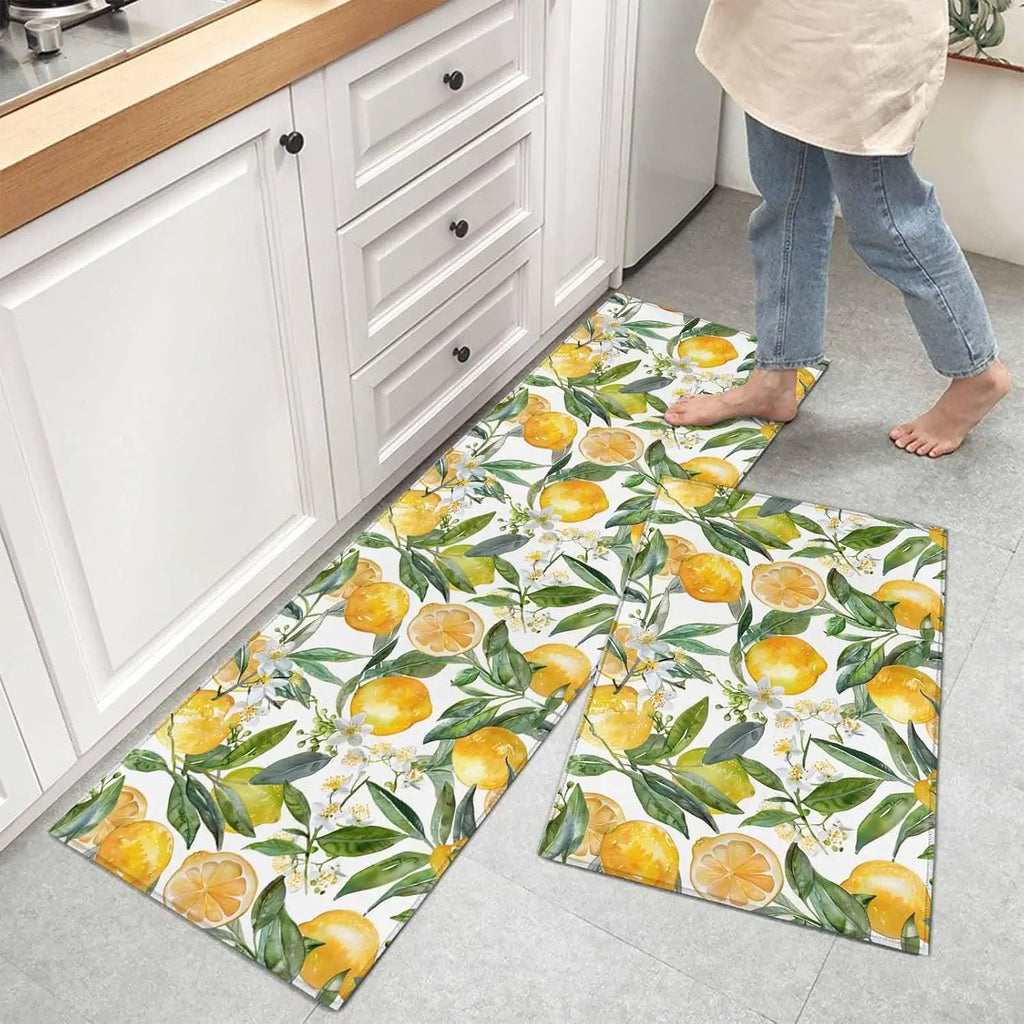 tapis de cuisine avec citrons