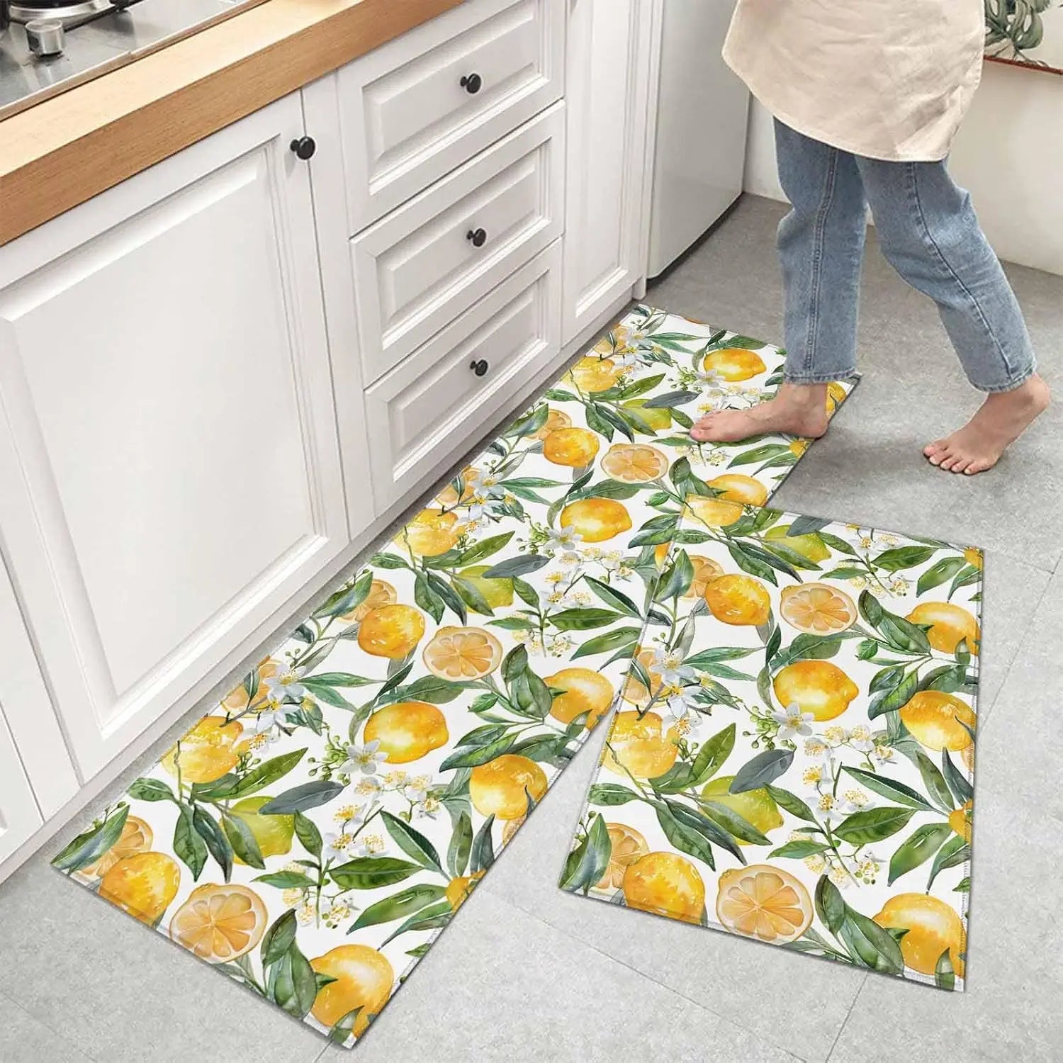 tapis de cuisine avec citrons