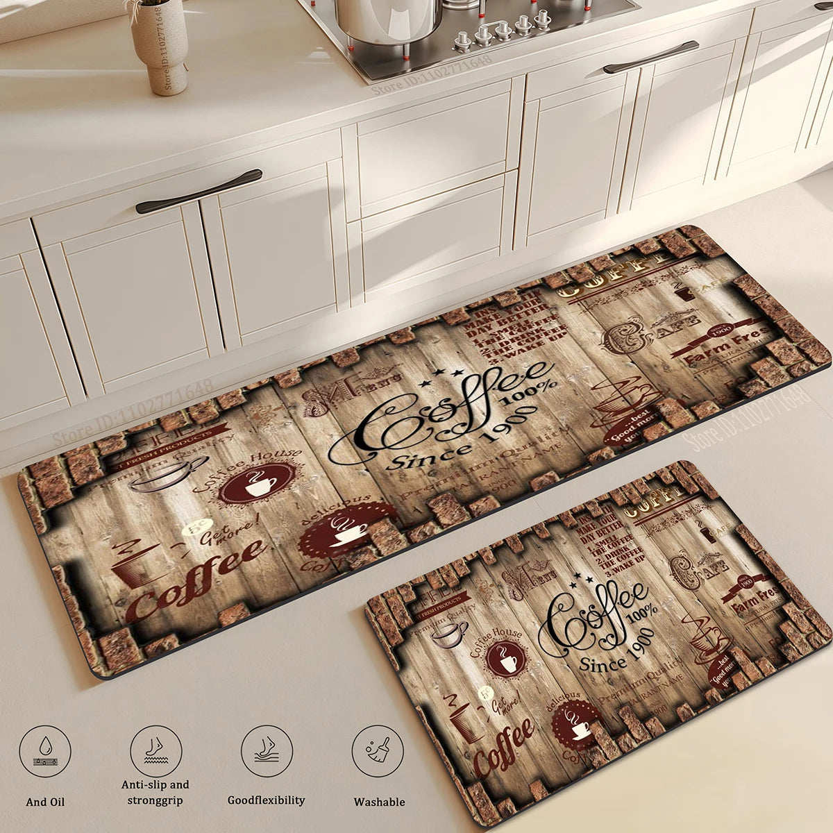 tapis de cuisine grain de cafe