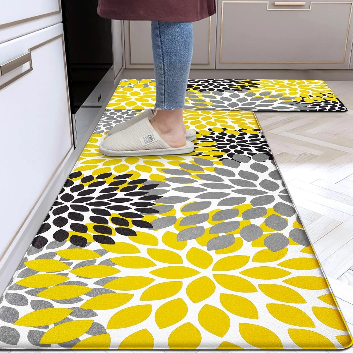 Tapis de cuisine jaune