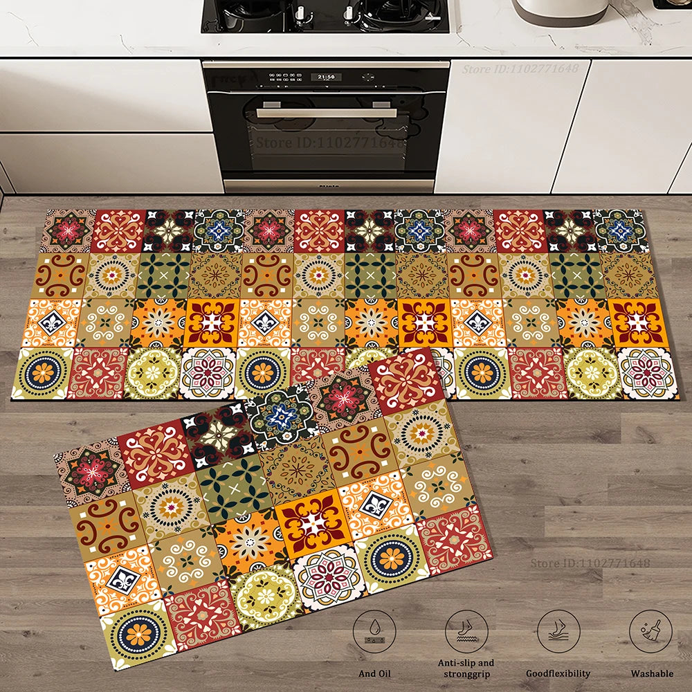 tapis de cuisine orange
