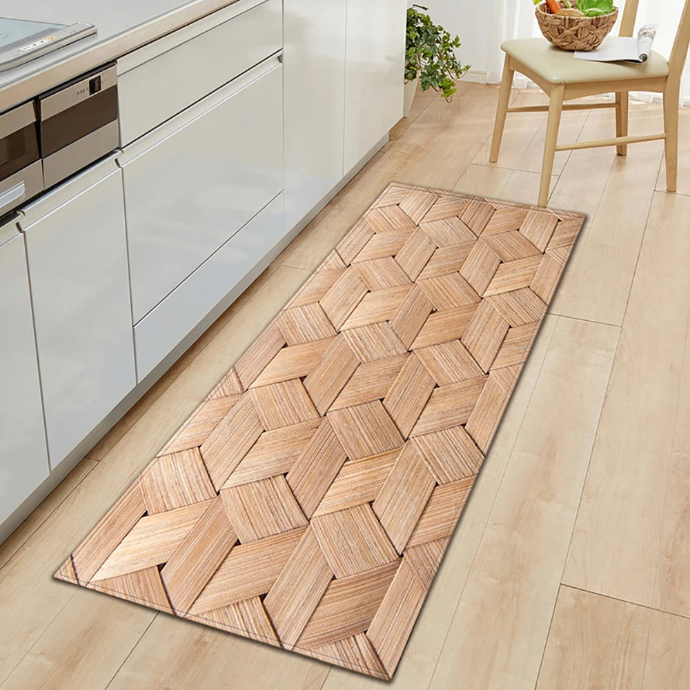 tapis de cuisine imitation bois