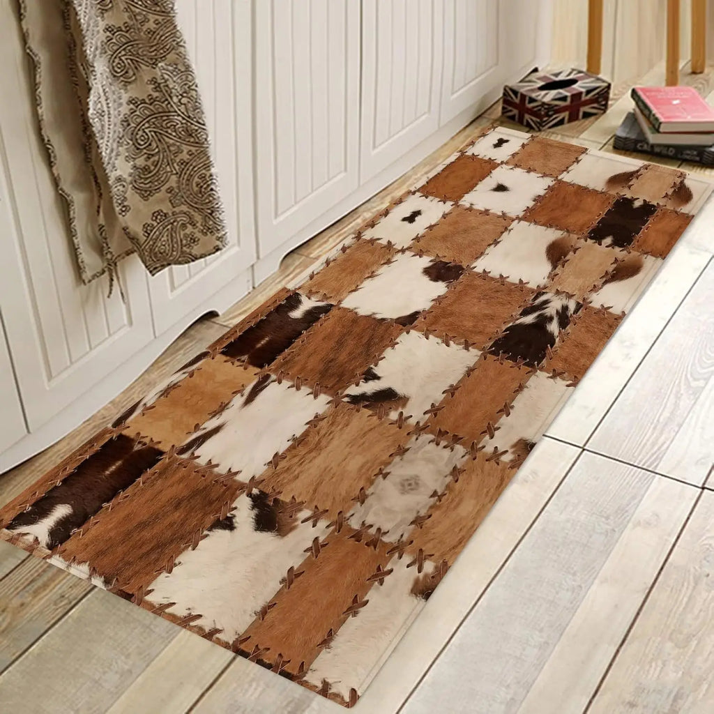 tapis de cuisine forme peau de vache
