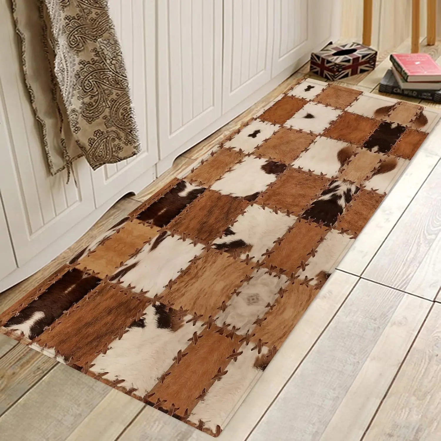 tapis de cuisine forme peau de vache