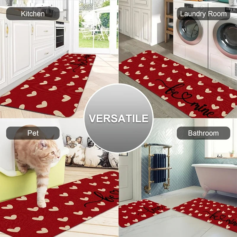 Tapis de cuisine rouge