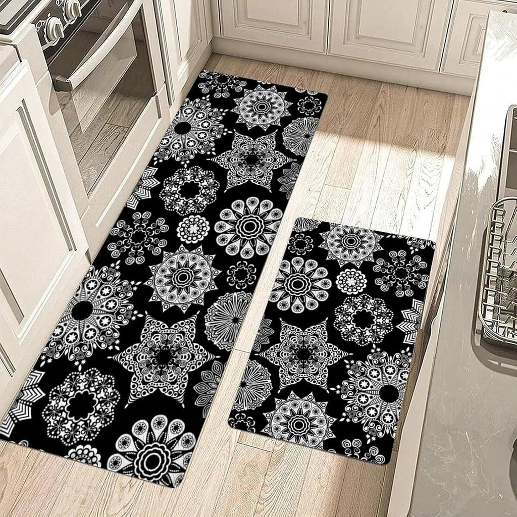 Tapis de cuisine gris à étoile