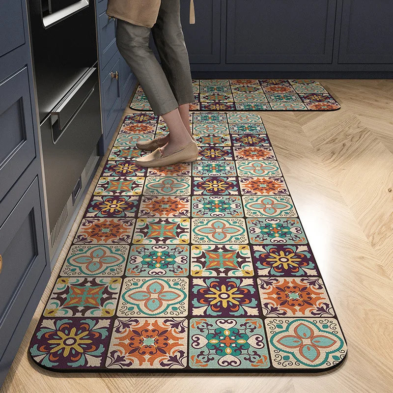 Tapis de cuisine carreaux de ciment