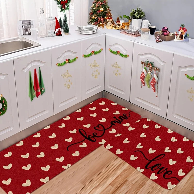 Tapis de cuisine rouge