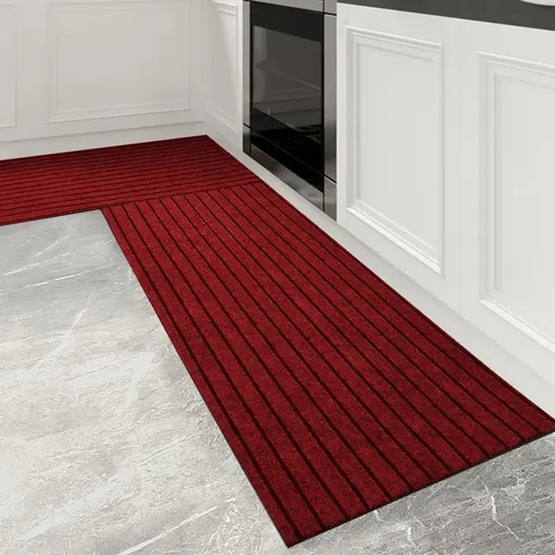 Grand tapis de cuisine rouge