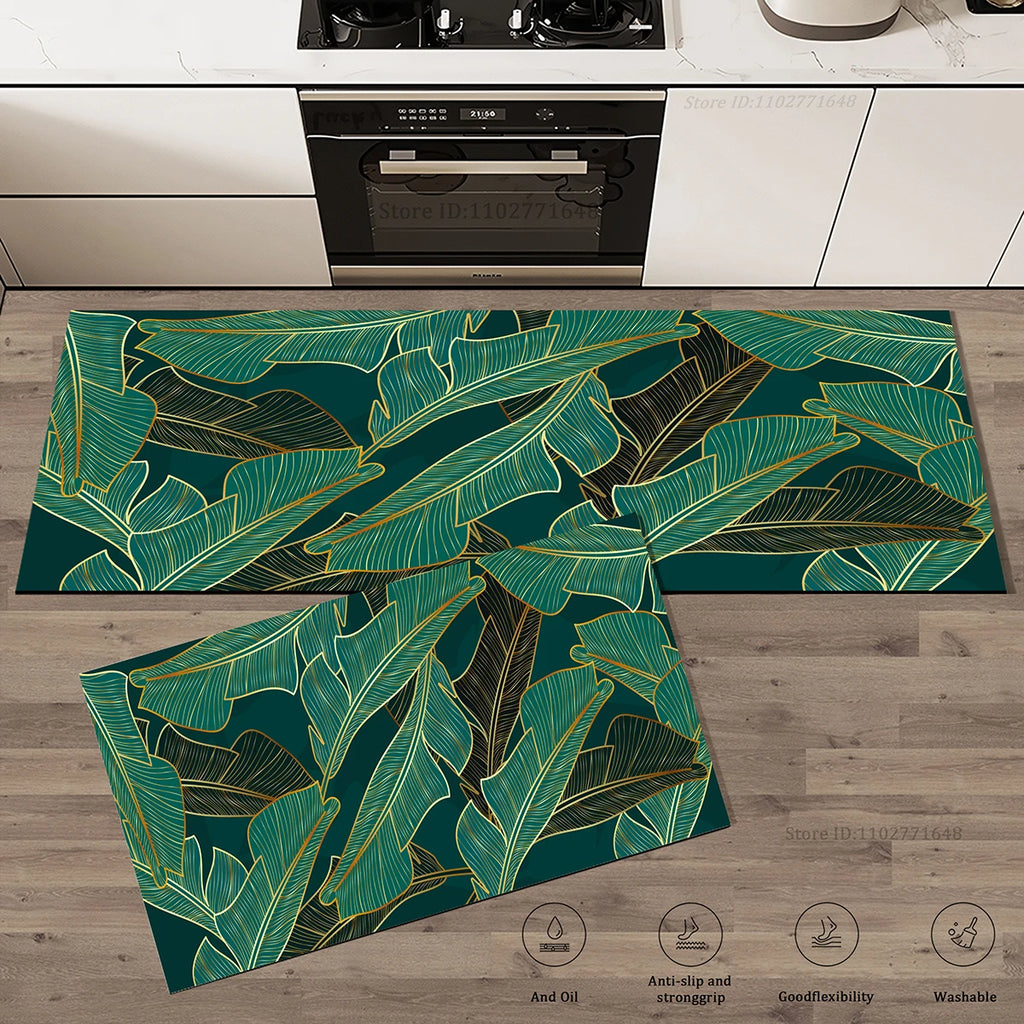 Tapis de cuisine vert