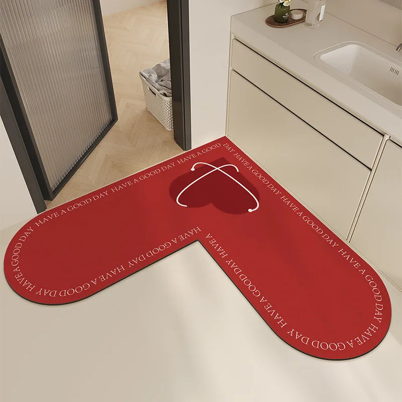 Tapis de cuisine rouge design