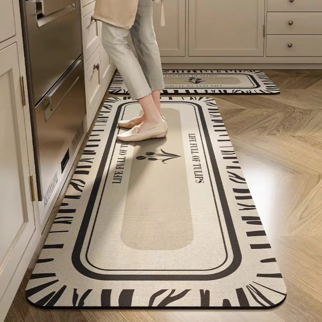 Tapis de cuisine carreaux de ciment