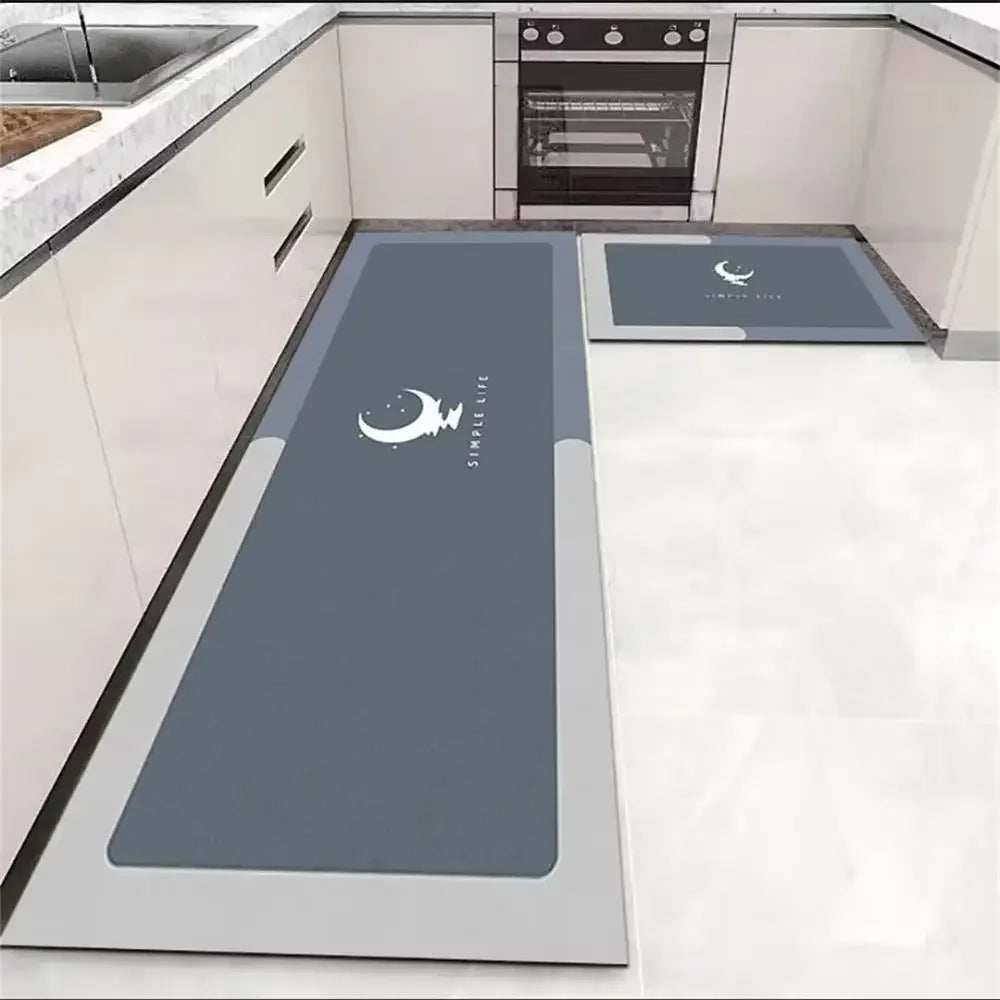 Tapis de cuisine gris et blanc