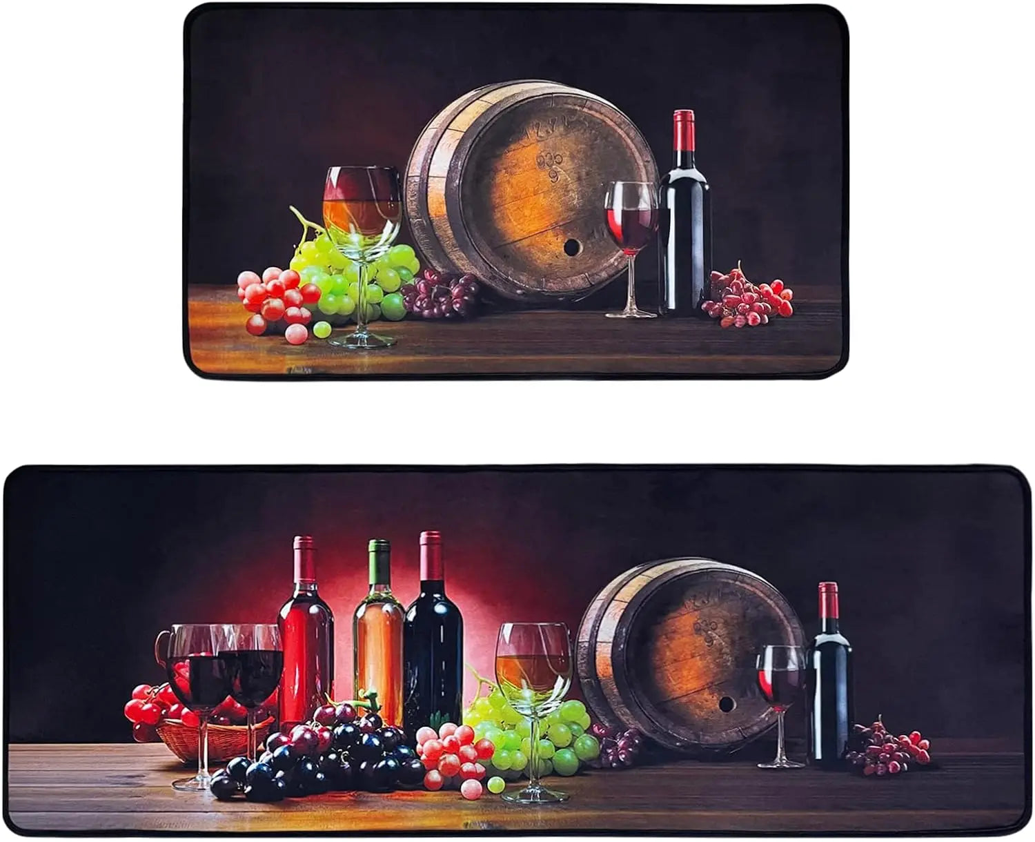 tapis de cuisine avec verre de vin dessin