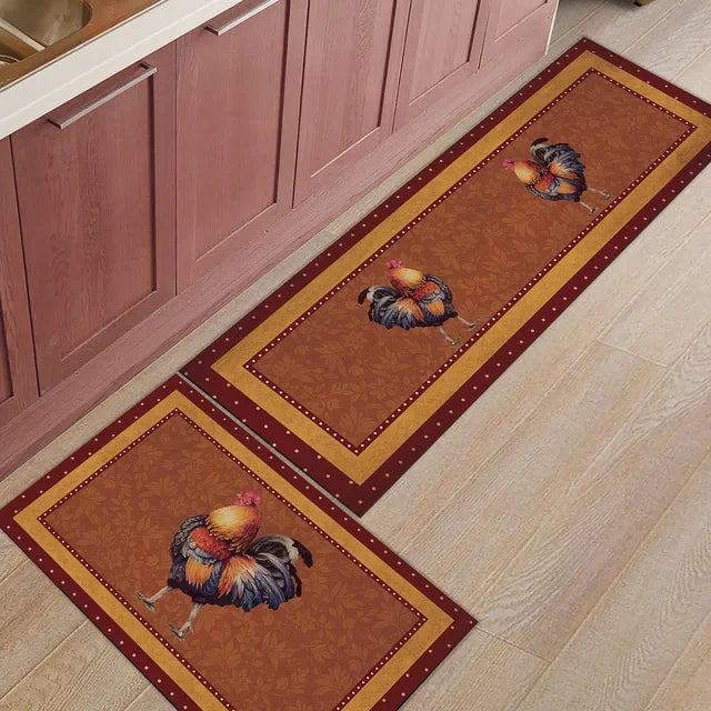 tapis de cuisine 140 avec coqs