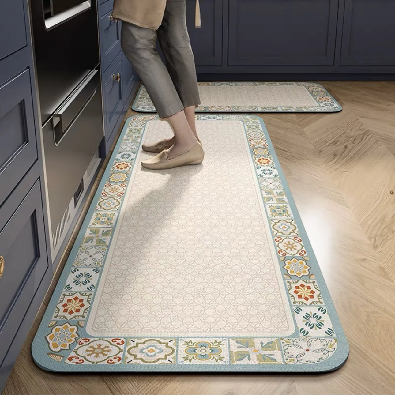 Tapis de cuisine carreaux de ciment
