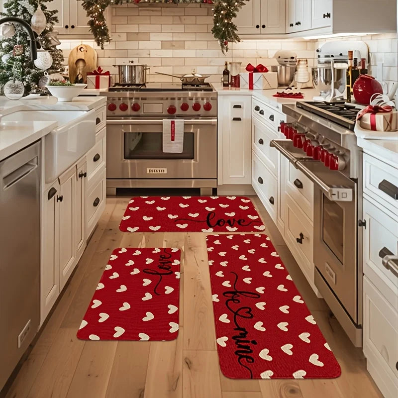 Tapis de cuisine rouge