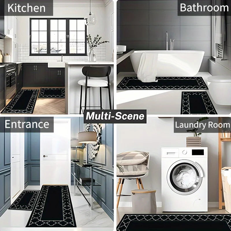 Tapis de cuisine noir et blanc