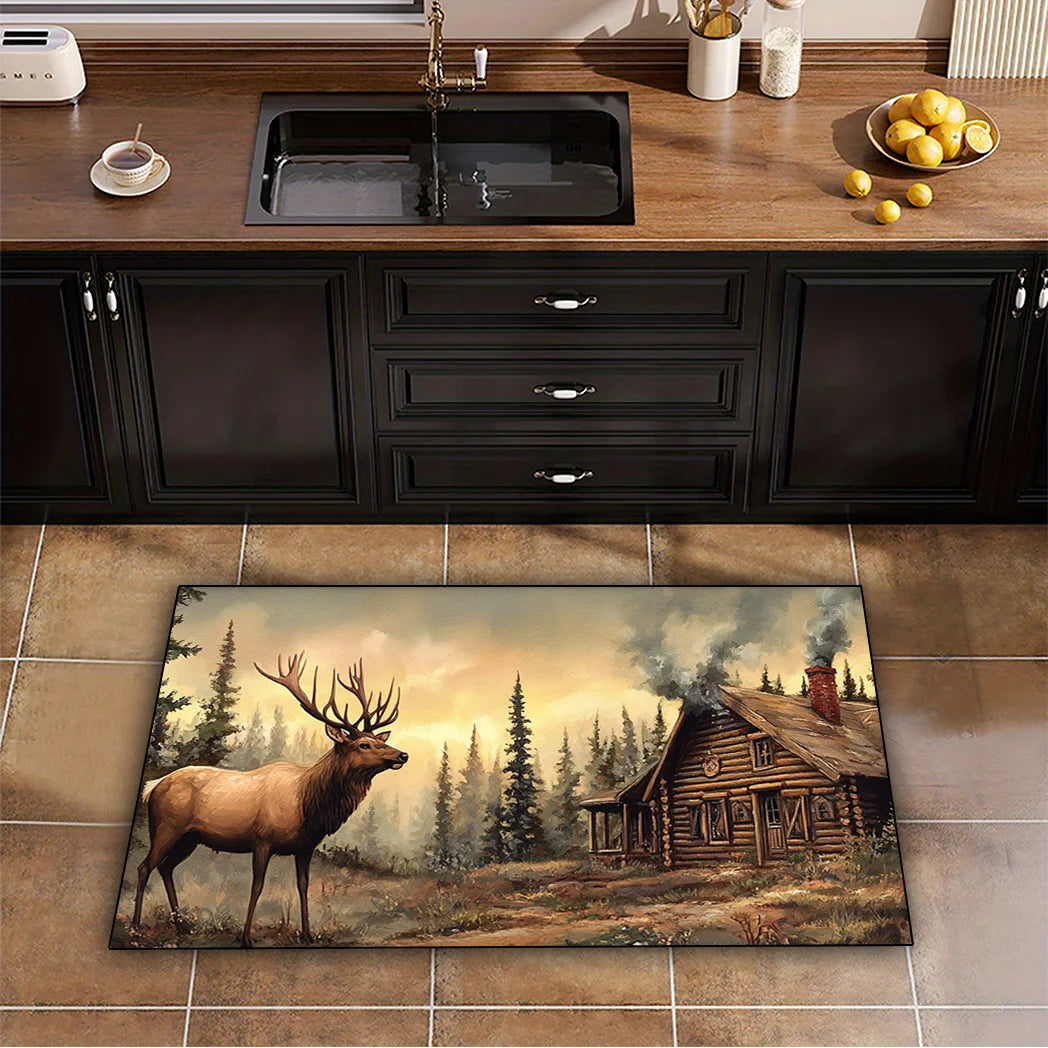 tapis de cuisine déco montagne