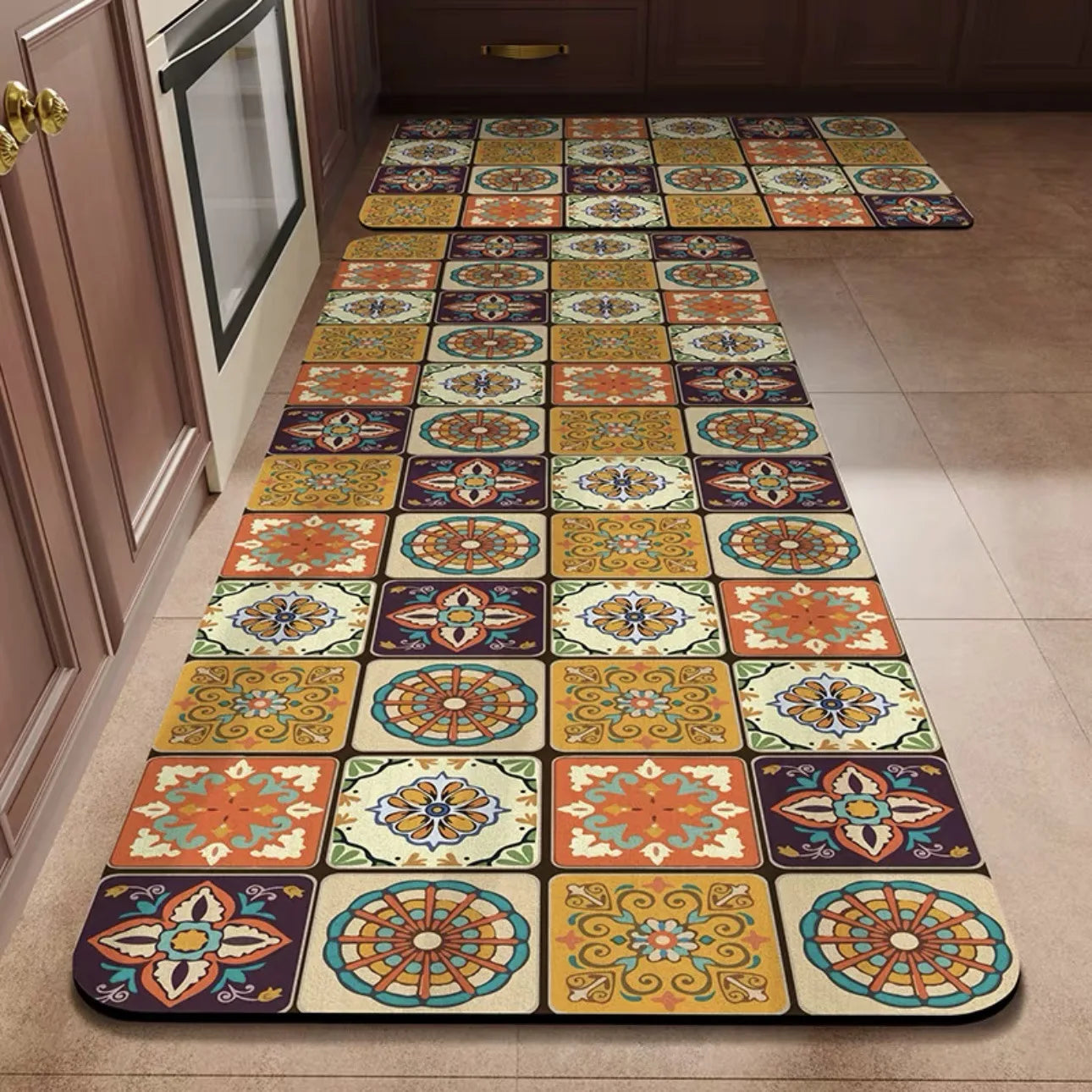 Tapis de cuisine carreaux de ciment
