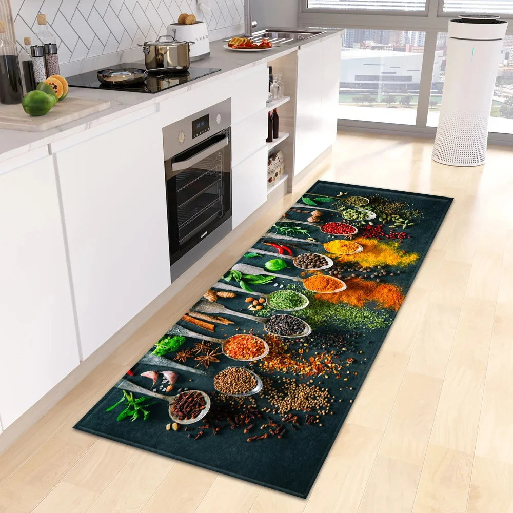 tapis de cuisine motif épices