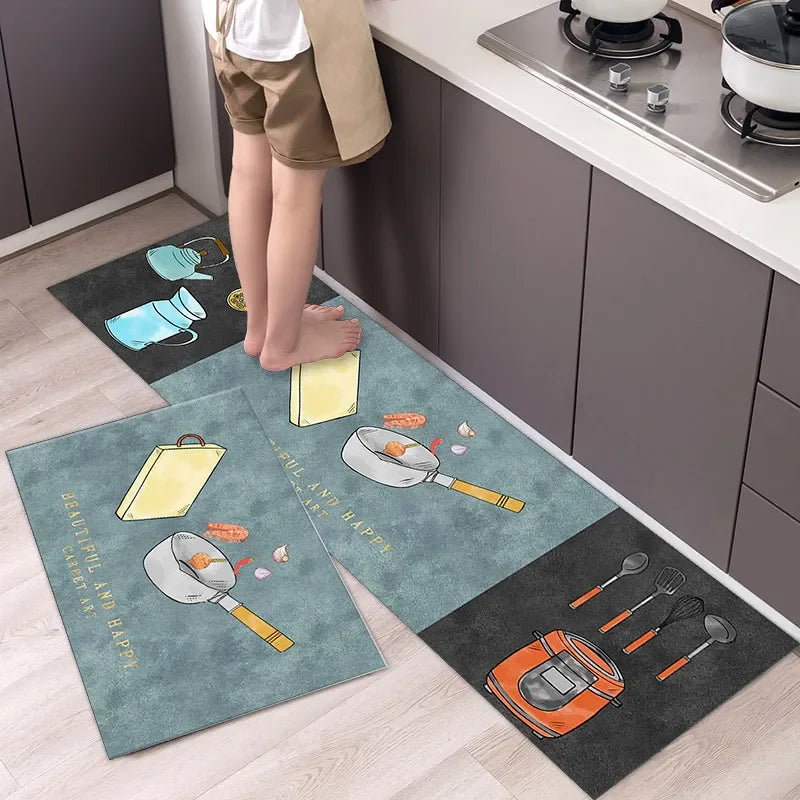 lot de 2 tapis de cuisine vinyle