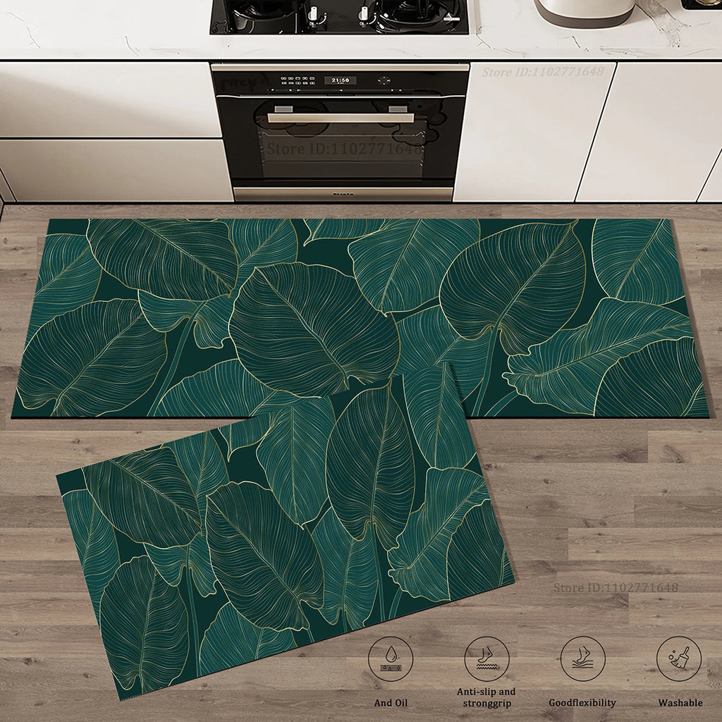 Tapis de cuisine vert