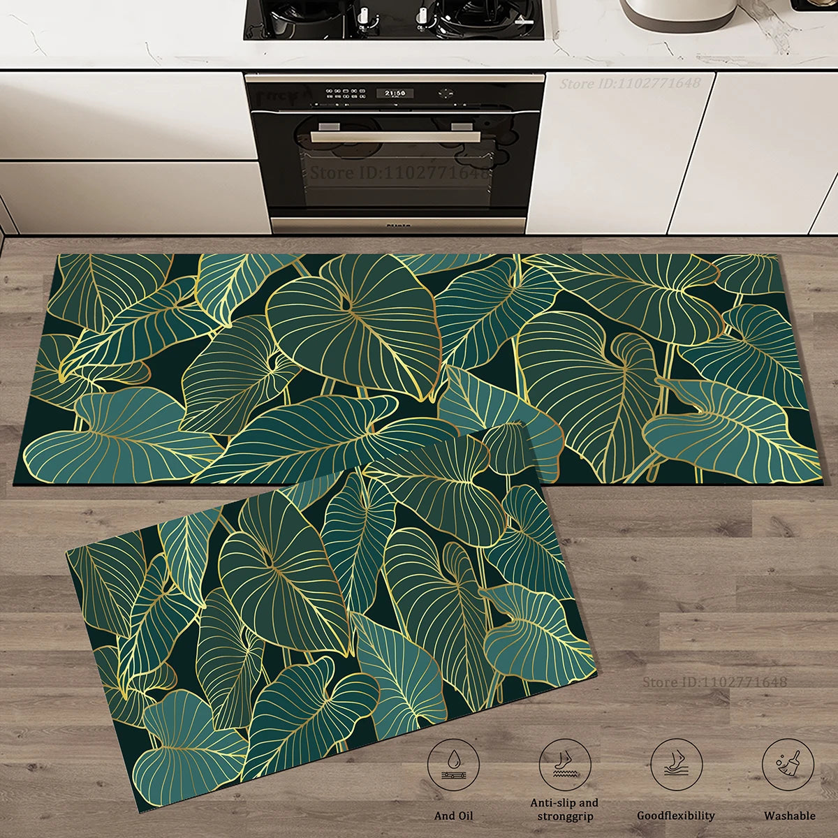 Tapis de cuisine vert