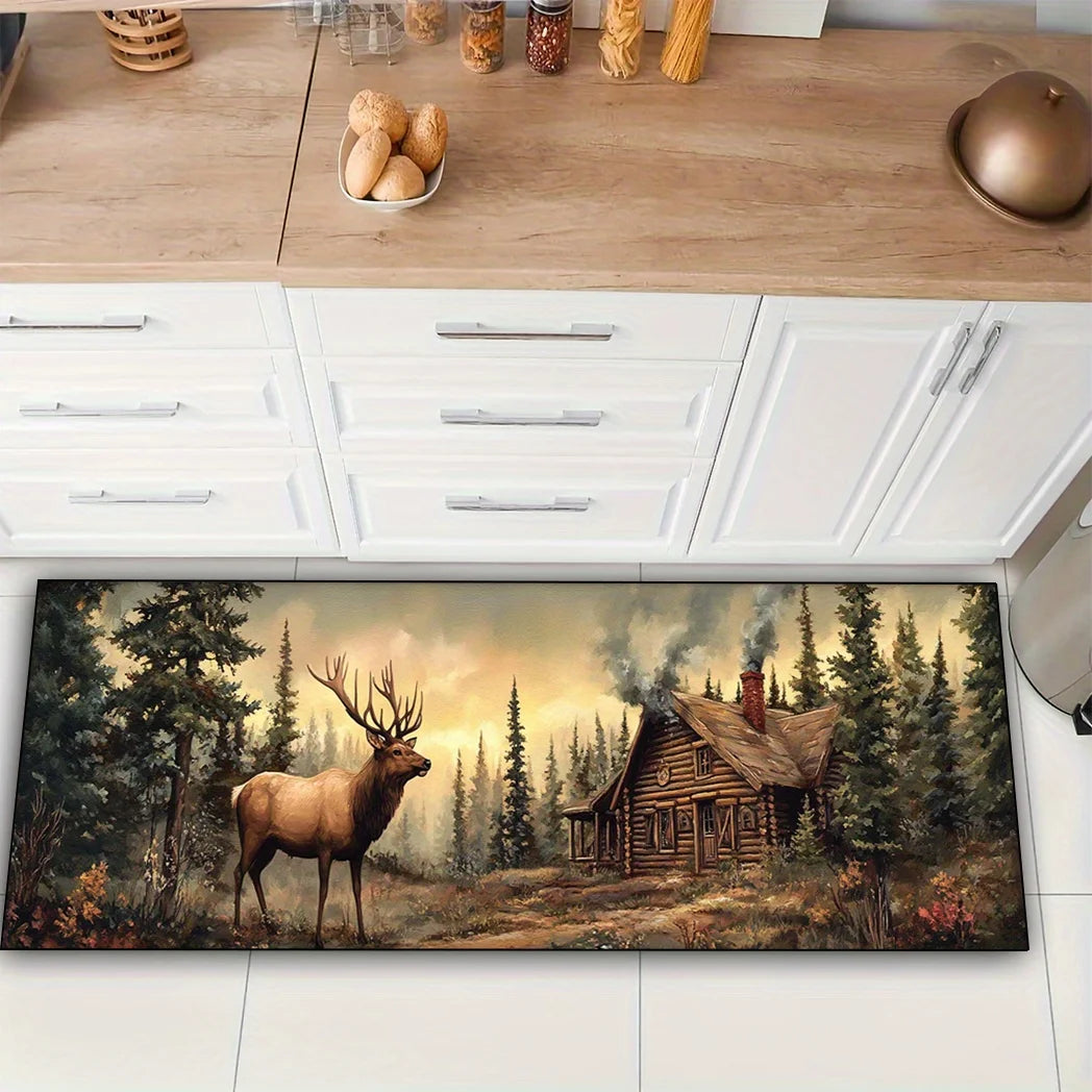 tapis de cuisine déco montagne