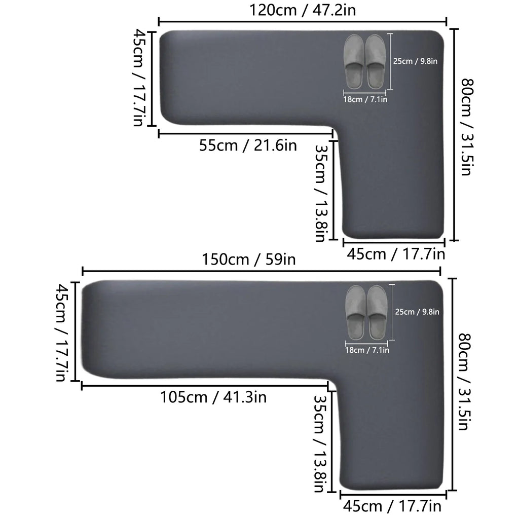 Tapis de cuisine en L
