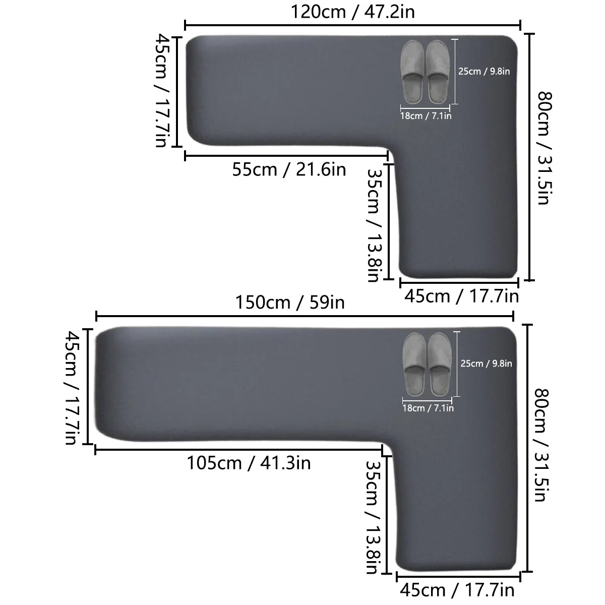Tapis de cuisine en L