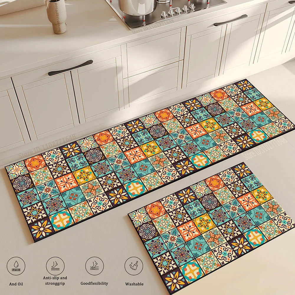 tapis de cuisine orange