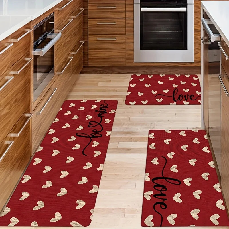 Tapis de cuisine rouge