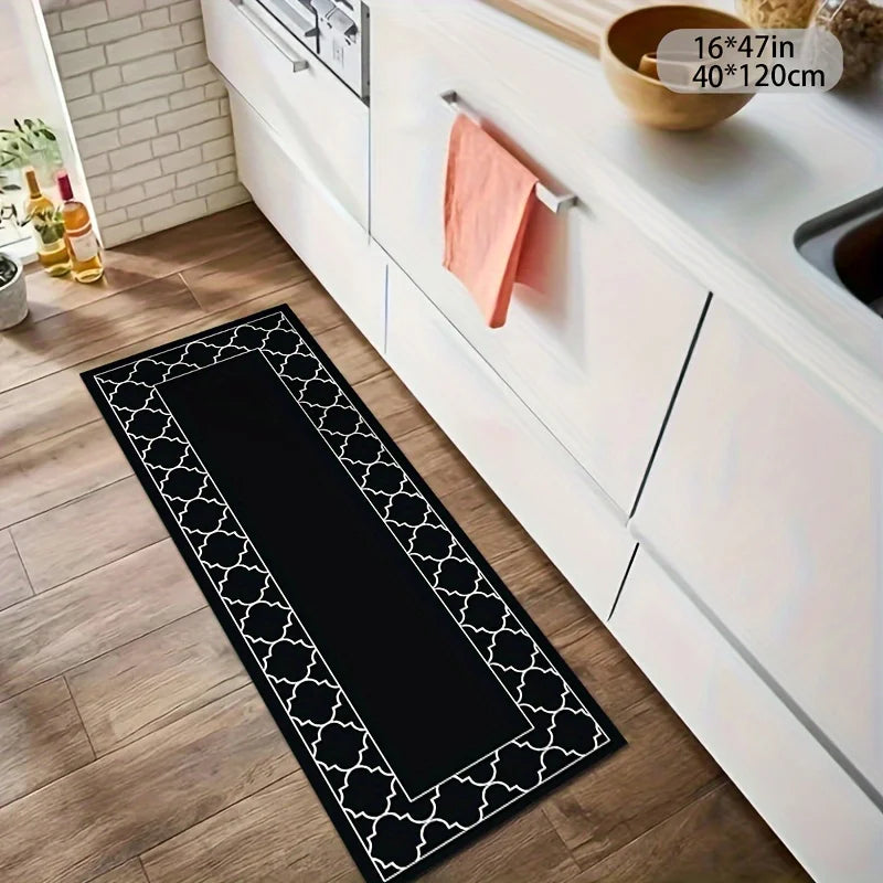 Tapis de cuisine noir et blanc