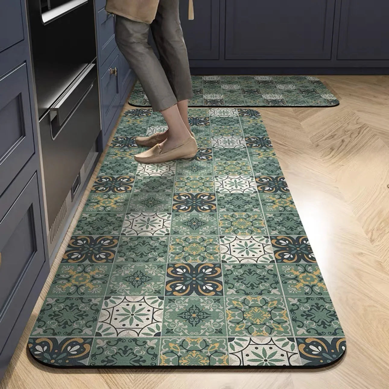 Tapis de cuisine carreaux de ciment
