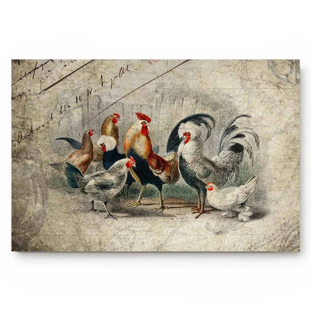 tapis de cuisine 140 avec coqs