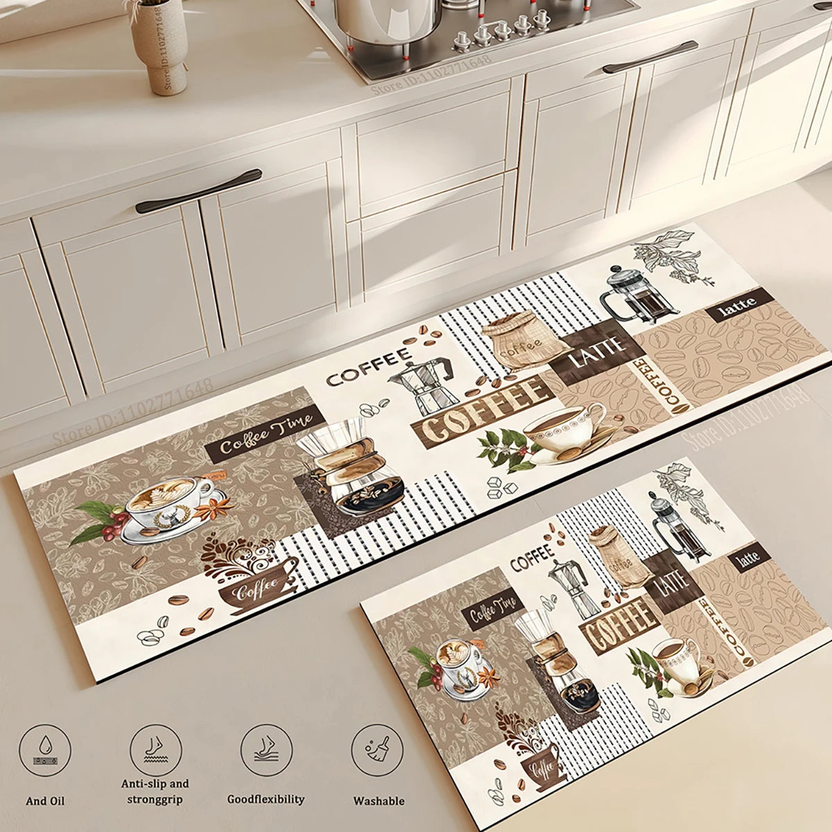 tapis de cuisine grain de cafe